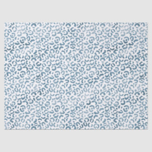 Aqua Blue Navy Leopard Print Seidenpapier