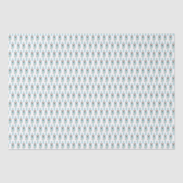 Aqua Blue Nutcracker Toyota Soldier Wasserfarbe Pr Seidenpapier (Vorderseite)