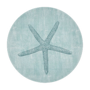 Aqua Blue Ocean Beach Starfish Schneidebrett