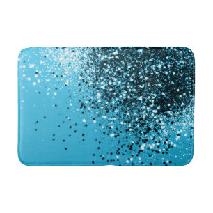 Aqua Blue OCEAN Glitzer #1 Badematte