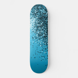 Aqua Blue OCEAN Glitzer #1 Skateboard