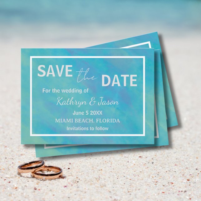 Aqua Blue Ocean Save The Date (Von Creator hochgeladen)