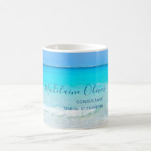 Aqua Blue Ocean Sky Custom Kaffeetasse