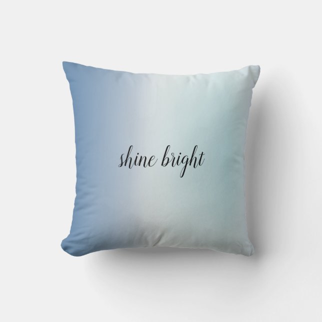 Aqua Blue Ombre Gefärbte Krawatte Kissen (Vorderseite)