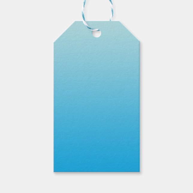 Aqua Blue Ombre Geschenkanhänger (Vorderseite)