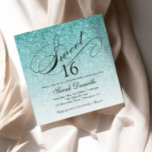 Aqua Blue Ombre Glam Glitzer Sweet 16 Square Einladung<br><div class="desc">Diese schöne Einladung enthält Imitate ombre Glitzer und Ihren eigenen Text. Verwenden Sie die Vorlage, um Ihre Informationen hinzuzufügen. Ändern Sie den Schriftart oder fügen Sie mithilfe der Funktion Anpassen.</div>