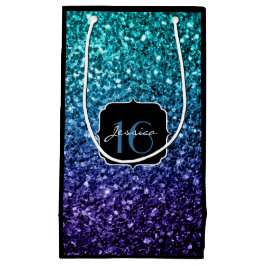 Aqua blue Ombre Glitzer Glitzern Sweet 16 Kleine Geschenktüte