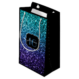 Aqua blue Ombre Glitzer Glitzern Sweet 16 Kleine Geschenktüte