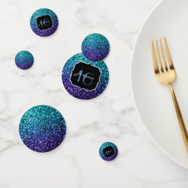 Aqua blue Ombre Glitzer Glitzern Sweet 16 Konfetti