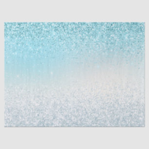 Aqua Blue Ombre Glitzy Sparkle Glitzer Seidenpapier