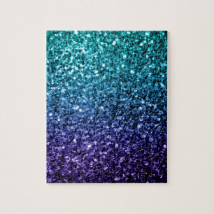 Aqua blue Ombre Imitate Glitzer Glitzern