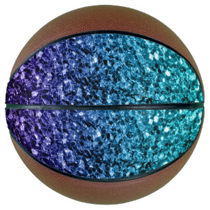 Aqua blue ombre Imitate Glitzer Glitzern Basketball
