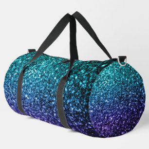 Aqua blue ombre Imitate Glitzer Glitzern Duffle Bag