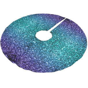 Aqua blue Ombre Imitate Glitzer Glitzern Polyester Weihnachtsbaumdecke