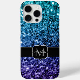 Aqua blue Ombre Imitats Glitzer Glitzern Monogram Case-Mate iPhone Hülle