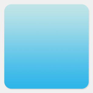 Aqua Blue Ombre Quadratischer Aufkleber