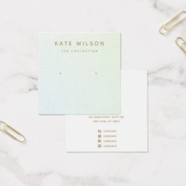 Aqua Blue Ombre Stud Earring Display Card