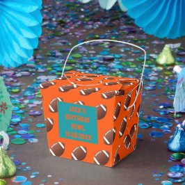 Aqua Blue Orange Football Themenabend Party Geschenkschachtel