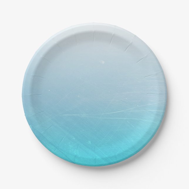 Aqua Blue Personalisiert Wedding Paper Teller (Vorderseite)