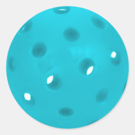 Aqua Blue Pickleball Runder Aufkleber