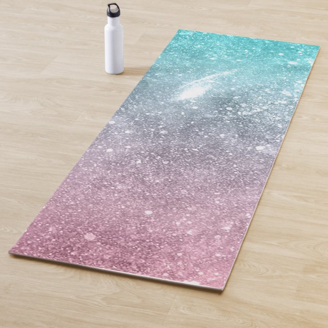 Aqua Blue Pink ombre Sea Galaxy abstrakt Yogamatte (Beispiel)