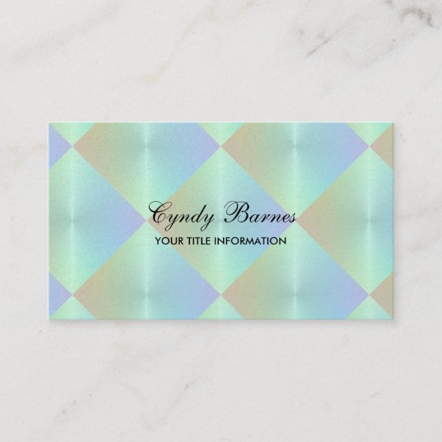 Aqua Blue Pink Pearl Look Tiles Visitenkarte (Vorderseite)