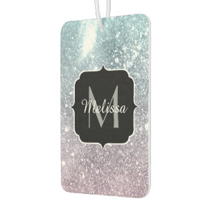 Aqua Blue Pink Sea Galaxy abstrakt Monogram Autolufterfrischer