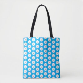 Aqua Blue Polka Dot Monogram Tasche