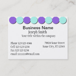 Aqua & Blue Polka Dots Business Card Visitenkarte