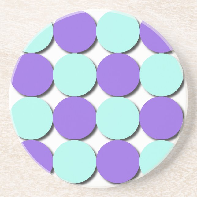 Aqua & Blue Polka Dots Untersetzer (Vorne)