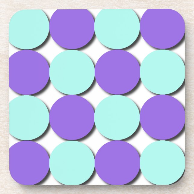 Aqua & Blue Polka Dots Untersetzer (Vorderseite)