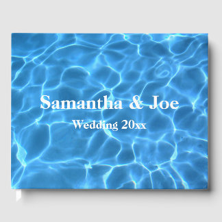 Aqua Blue Pool Foto Personalisierte Hochzeit Gästebuch