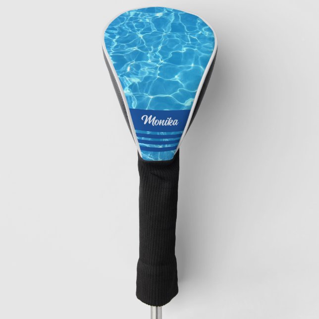 Aqua Blue Pool Persönlicher Empfang Golf Headcover (Vorderseite)