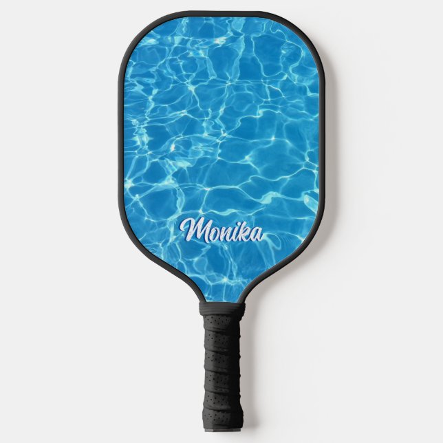 Aqua Blue Pool Persönlicher Empfang Pickleball Schläger (Vorderseite)