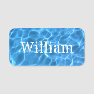 Aqua Blue Pool Wasser Foto Namensschild