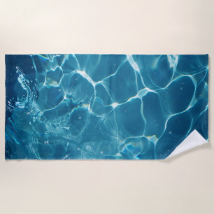 Aqua Blue Pool Water Muster Strandtuch