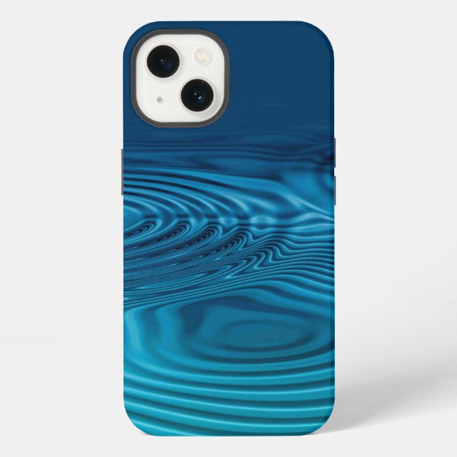 Aqua Blue Ripples iPhone Hülle (Rückseite)