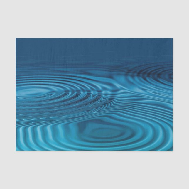 Aqua Blue Ripples Seidenpapier (Vorderseite)