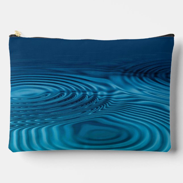 Aqua Blue Ripples Zubehörtasche (Vorderseite)