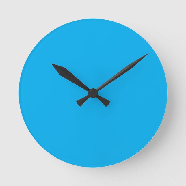 Aqua Blue Runde Wanduhr (Vorderseite)