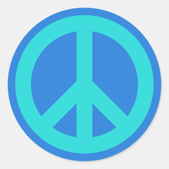 Aqua Blue Runder Aufkleber (Vorderseite)