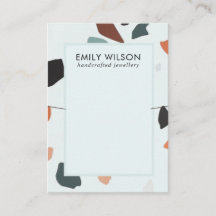 Aqua Blue Rust GreenTerrazzo Band Necklace Display