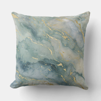 Aqua Blue Sage Green Gold Abstrakt Print Kissen