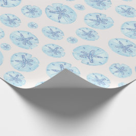 Aqua-Blue-Sand-Dollar Geschenkpapier