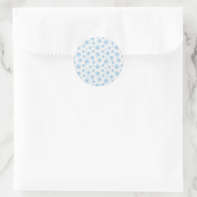 Aqua-Blue-Sand-Dollar-Klassiker Runder Aufkleber (Tasche)