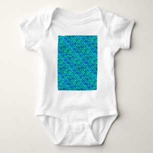 Aqua Blue Scales Baby Strampler
