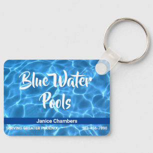 Aqua Blue Schwimmbad-Reinigungsdienst Schlüsselanhänger