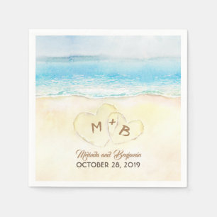 Aqua Blue Sea Beach Hochzeit Serviette