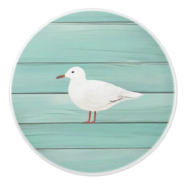 Aqua Blue Sea Gull Imitats Wood Seagull Drawer Kno Keramikknauf