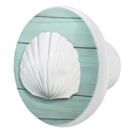 Aqua Blue Seashell Imitats Muschel Drawer Knopf Keramikknauf